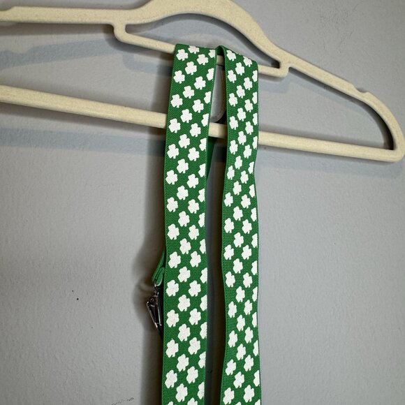Men’s St. Patrick’s Day Green Clover Suspenders - Picture 4 of 5